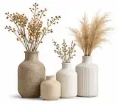 Decorative Vase + Dry Flowers — डेकोरेटिव वेस — (Vase Set)