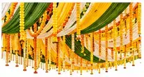 फूलों की छत सजावट (सीलिंग ड्रेप) — Flower Ceiling Drape