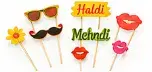 फोटो बूथ प्रॉप्स (हल्दी-मेहंदी थीम) — Photo Booth Props