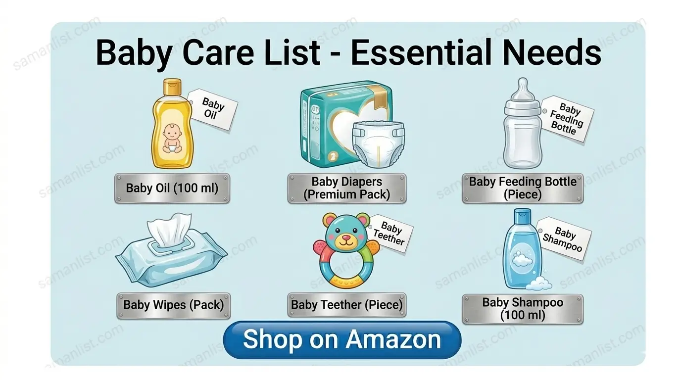 બાળ સંભાળ — Baal Sambhal (Baby Care) saman list items
