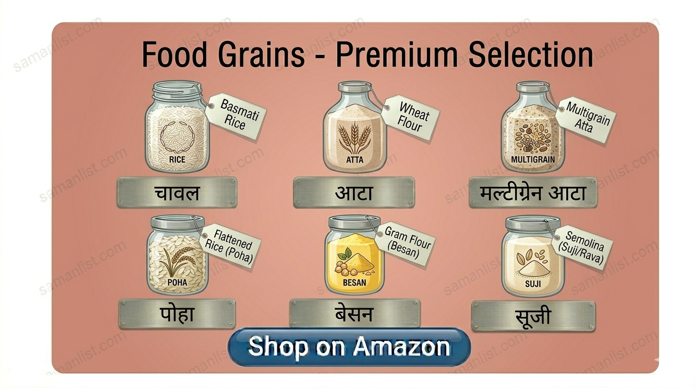 अनाज (Atta Aur Anaaj) Saman List अनाज (Atta Aur Anaaj) saman list items