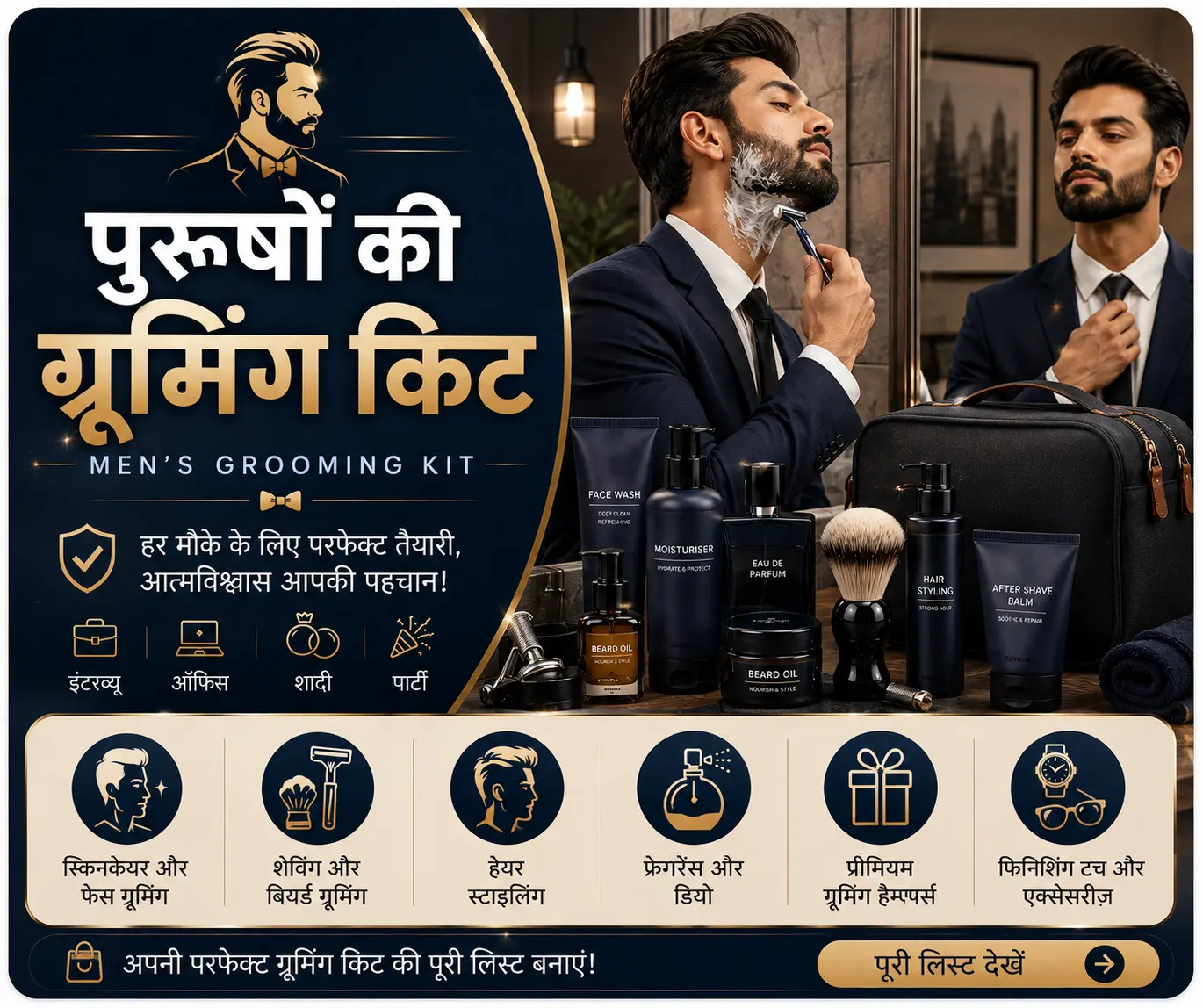 पुरुषों की ग्रूमिंग किट