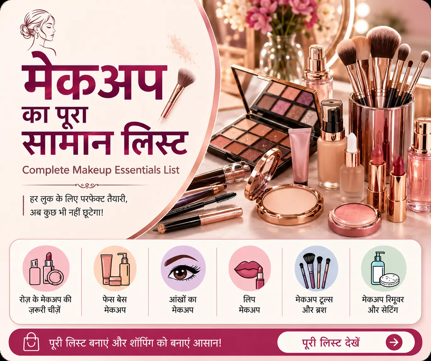 मेकअप का पूरा सामान लिस्ट