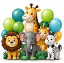 जंगल सफारी थीम डेकोरेशन किट — Jungle Safari Theme Decoration Kit