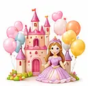 प्रिंसेस थीम डेकोरेशन किट — Princess Theme Decoration Kit