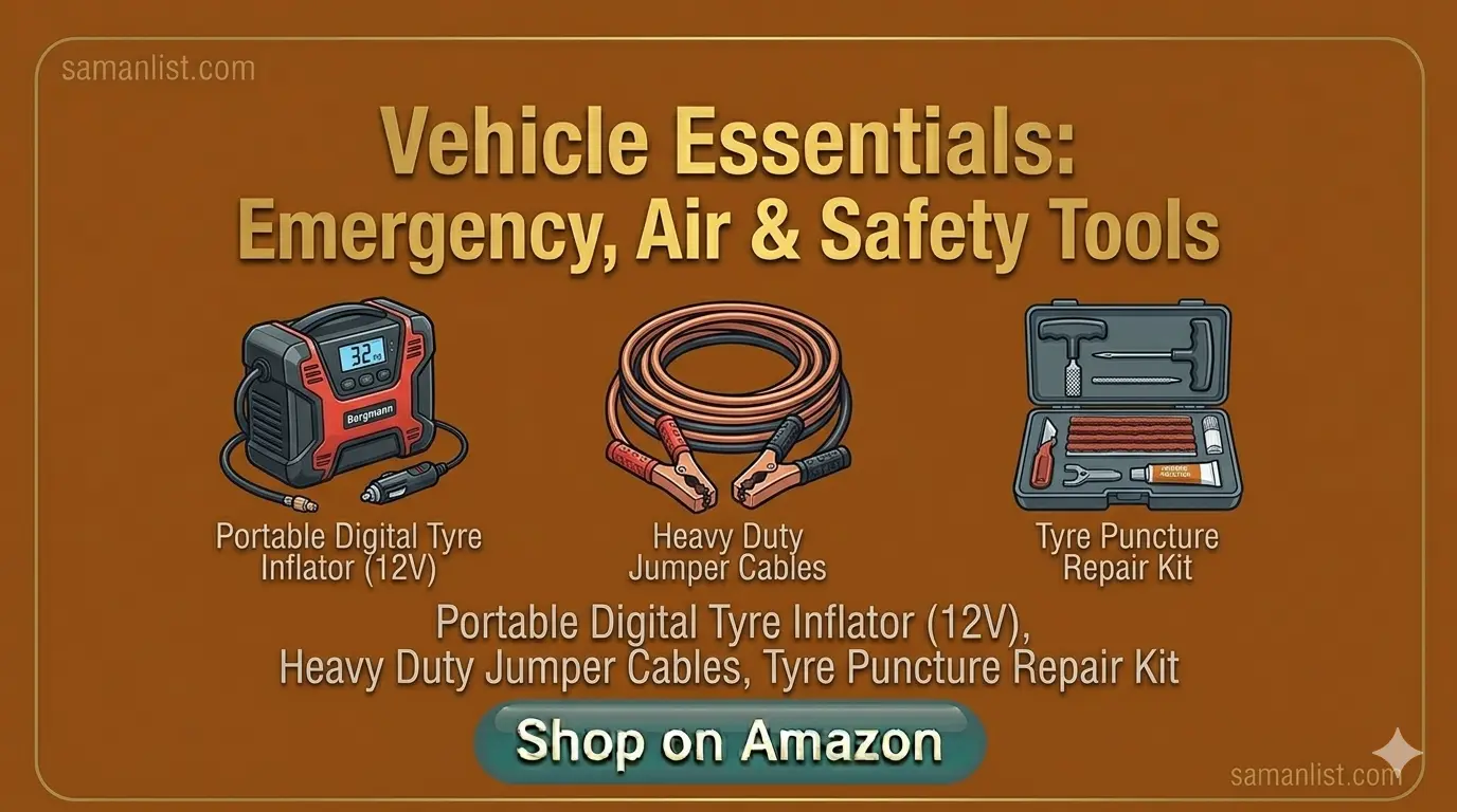 Emergency, Air & Safety Tools — इमरजेंसी हवा और सुरक्षा गैजेट्स Saman List Emergency, Air & Safety Tools — इमरजेंसी हवा और सुरक्षा गैजेट्स saman list items