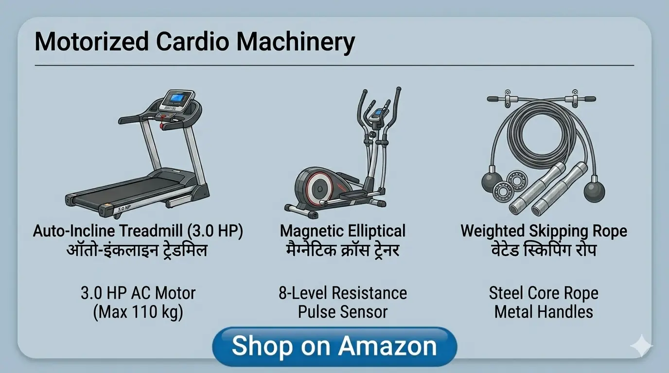 Motorized Cardio Machinery — इलेक्ट्रॉनिक कार्डियो मशीनें Saman List Motorized Cardio Machinery — इलेक्ट्रॉनिक कार्डियो मशीनें saman list items