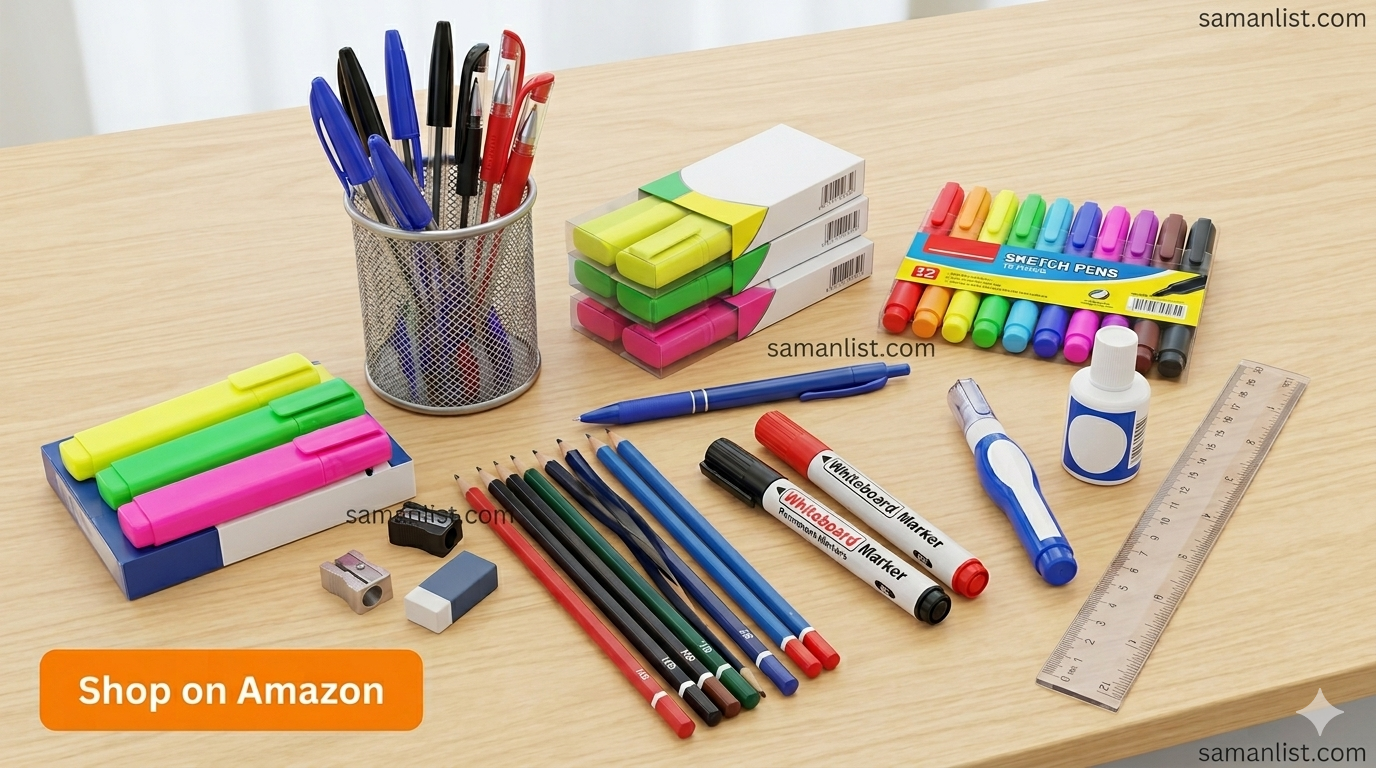 लिखने का सामान (Writing Instruments) Saman List लिखने का सामान (Writing Instruments) saman list items