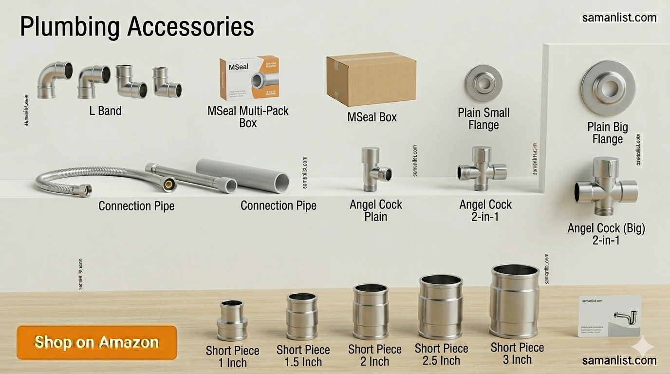 प्लंबिंग एक्सेसरीज़ (Plumbing Accessories) Saman List प्लंबिंग एक्सेसरीज़ (Plumbing Accessories) saman list items