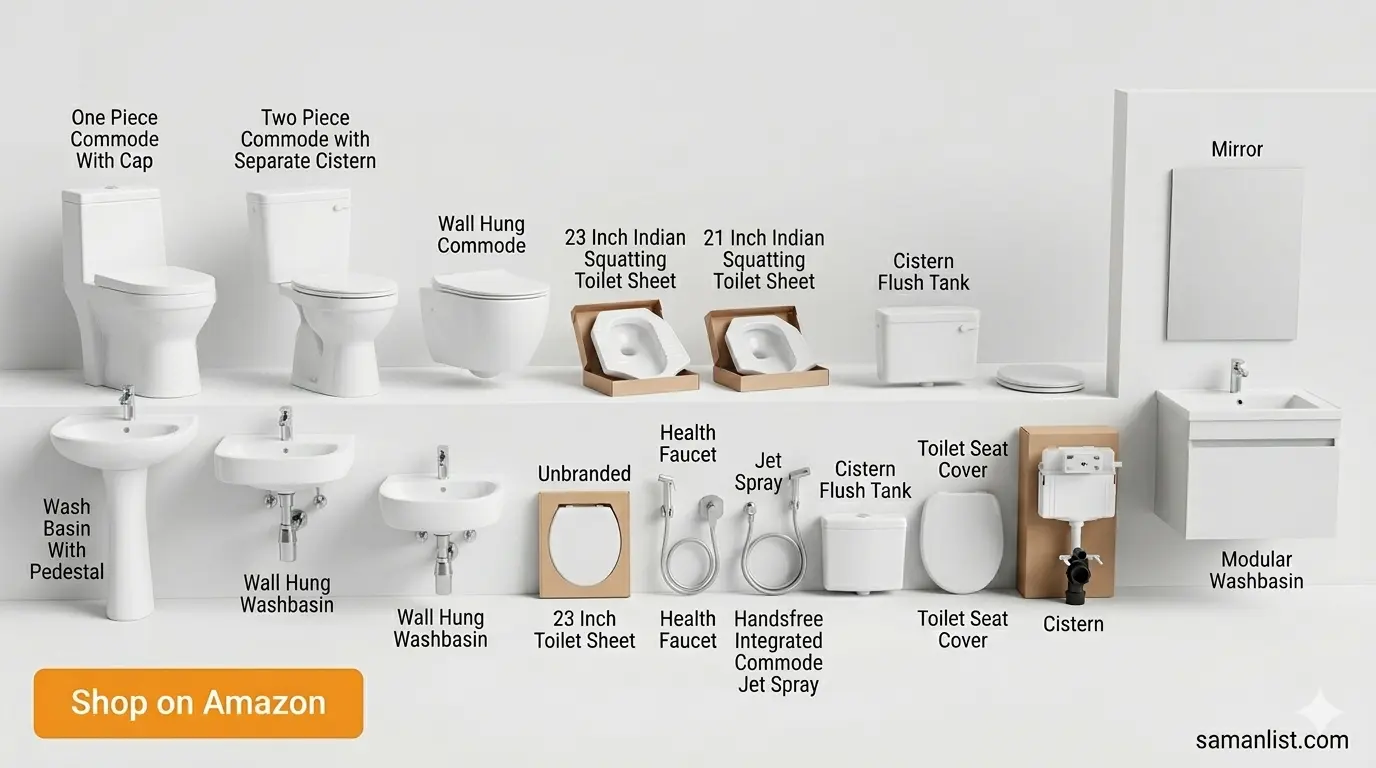 सैनिटरी फिटिंग्स (Sanitary Fixtures) saman list items